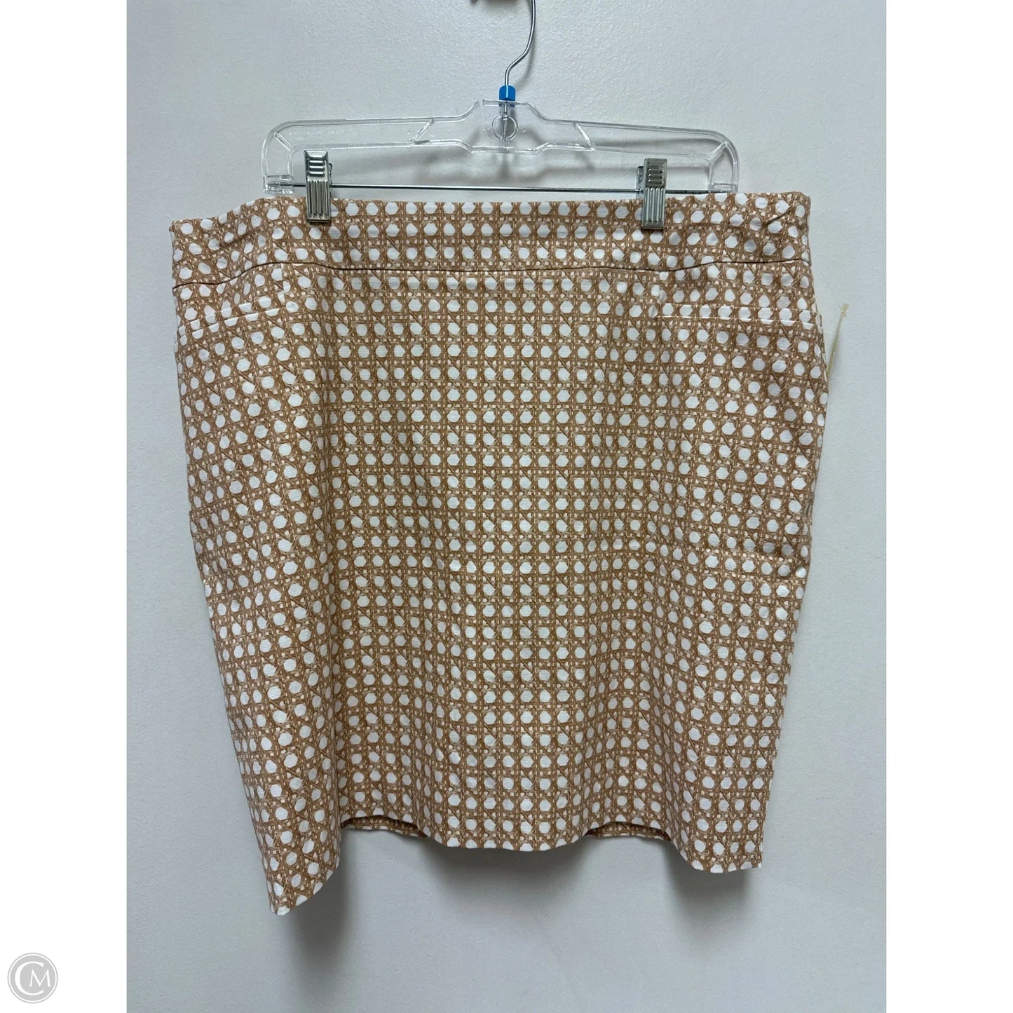 Skirt Midi By Chicos In Brown & White, Size: 16