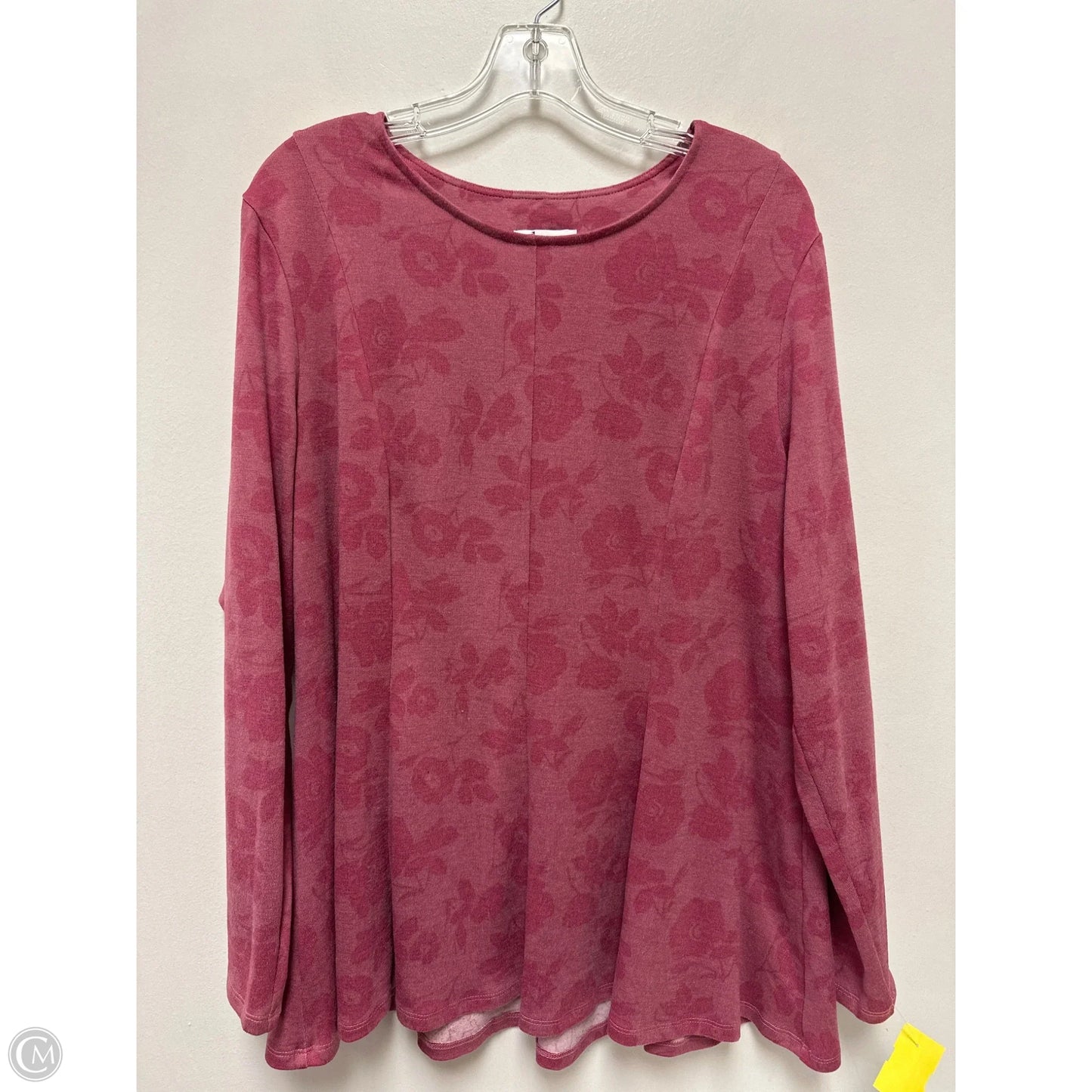 Tunic Long Sleeve By D&co. In Pink, Size: Xl