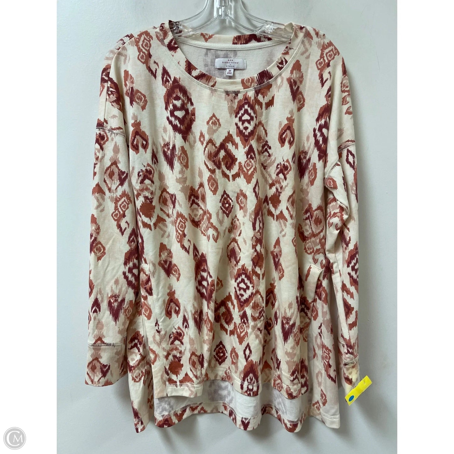 Top Long Sleeve By New Directions In Cream, Size: M