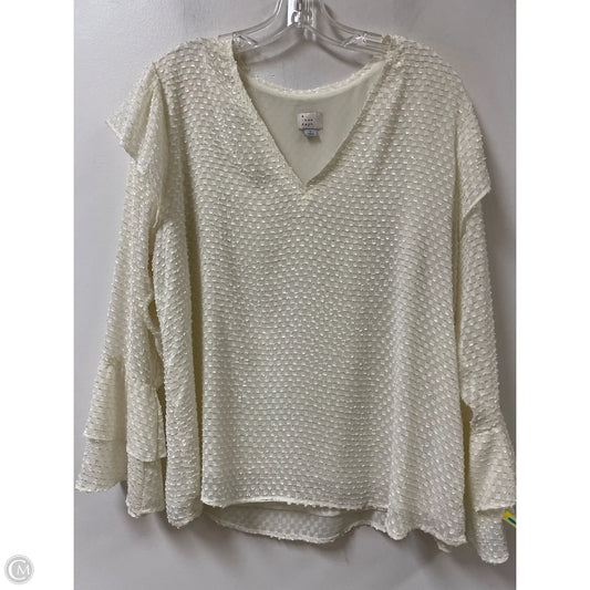 Top Long Sleeve By A New Day In Cream, Size: L