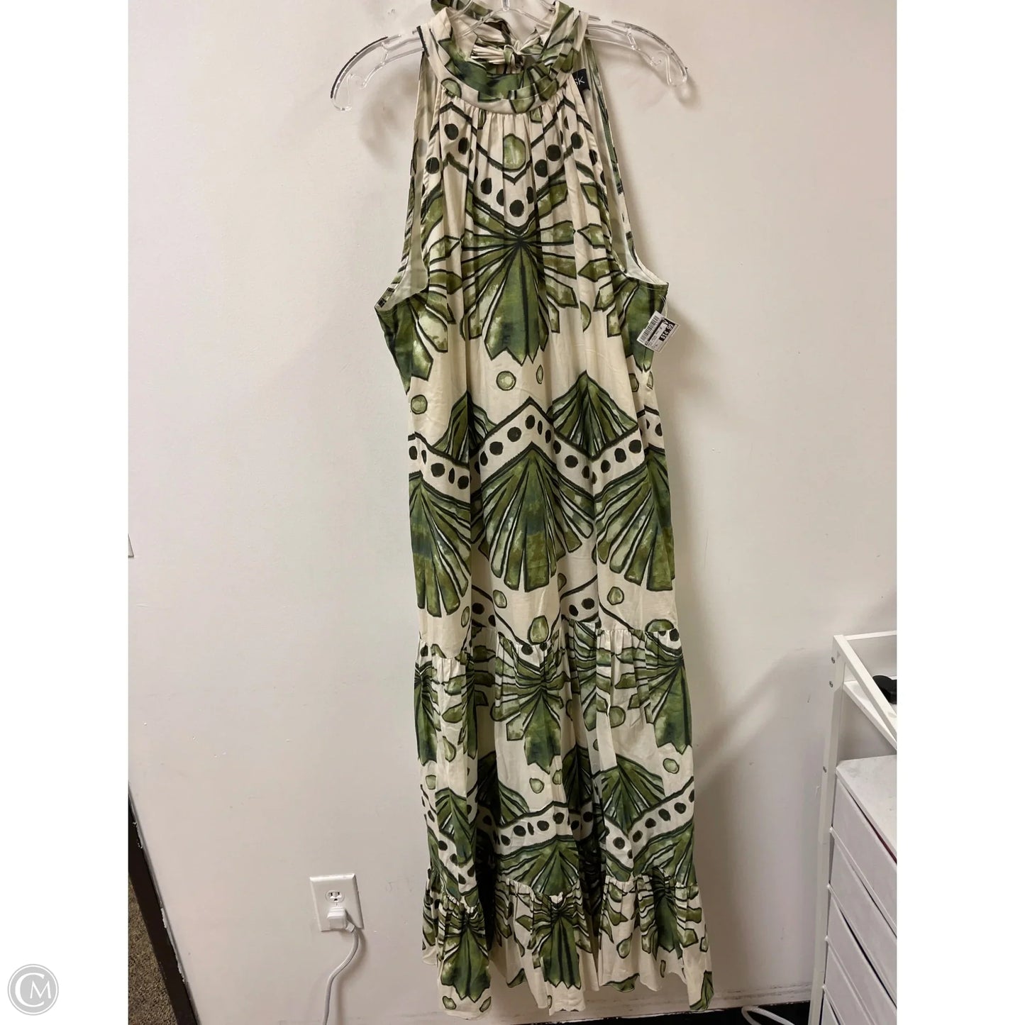 Dress Casual Maxi By Msk In Cream & Green, Size: Xl