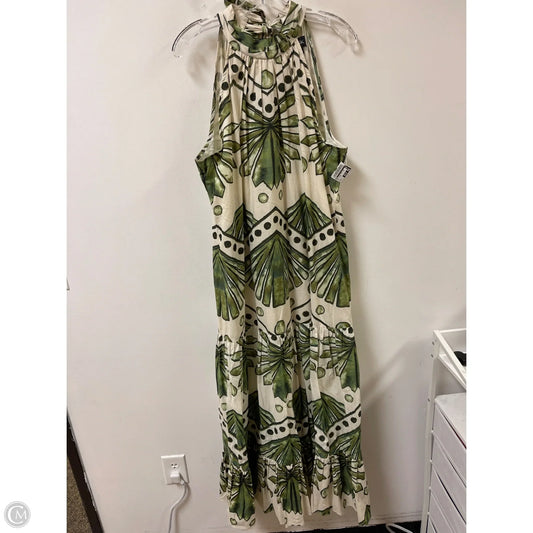 Dress Casual Maxi By Msk In Cream & Green, Size: Xl