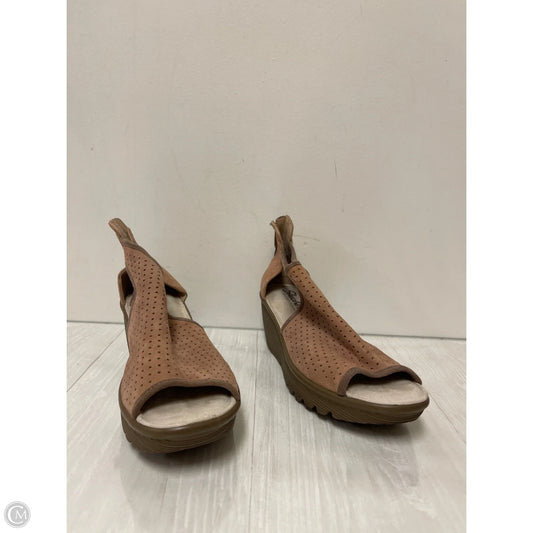 Sandals Heels Wedge By Skechers In Brown, Size: 8.5
