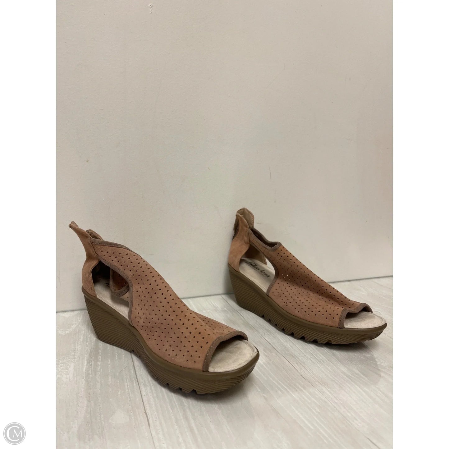Sandals Heels Wedge By Skechers In Brown, Size: 8.5