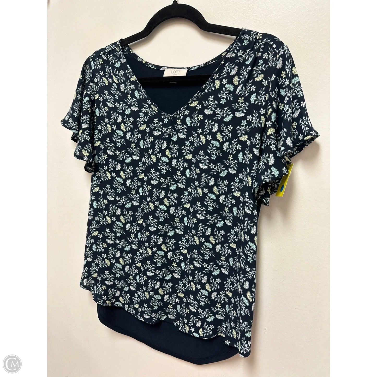 Top Short Sleeve By Loft In Navy, Size: Xsp