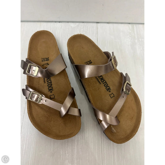 Sandals Flats By Birkenstock In Rose Gold, Size: 7.5