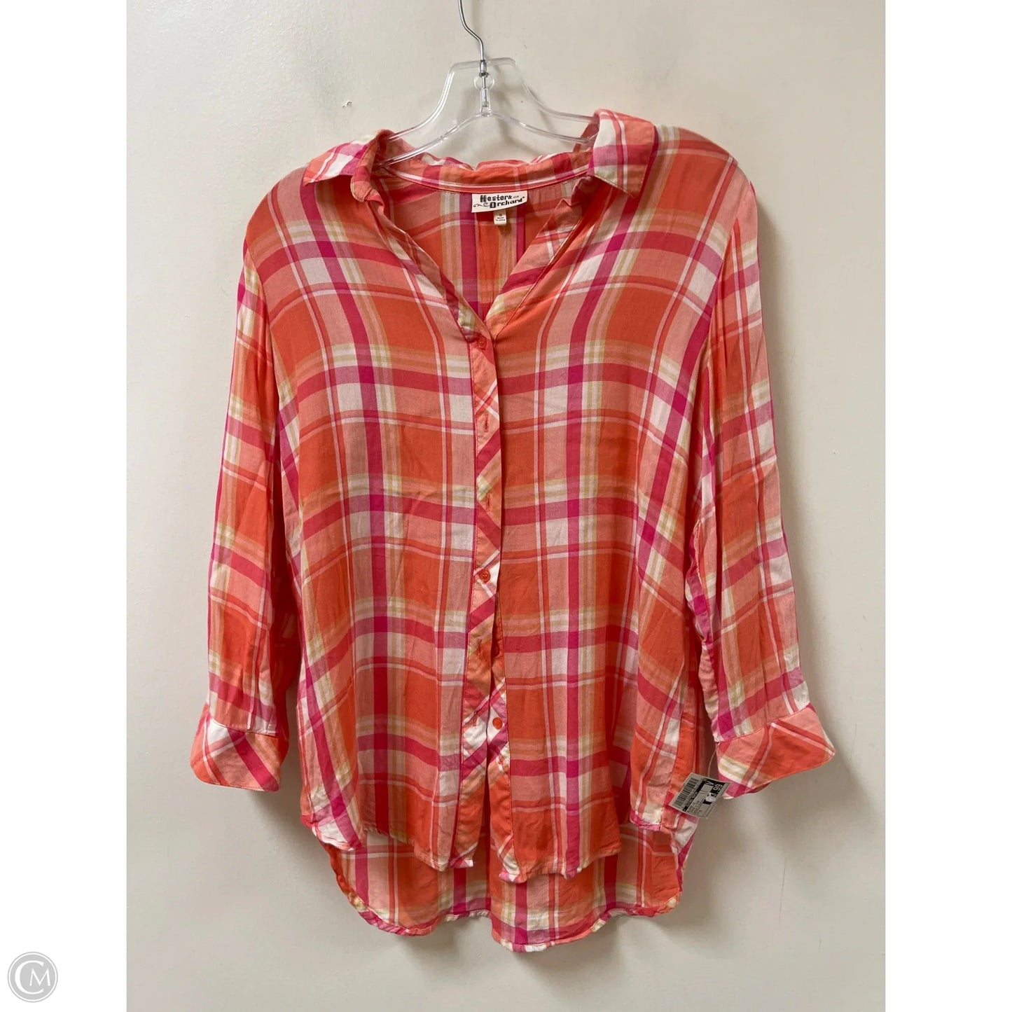 Blouse Long Sleeve By Clothes Mentor In Orange & Pink, Size: S