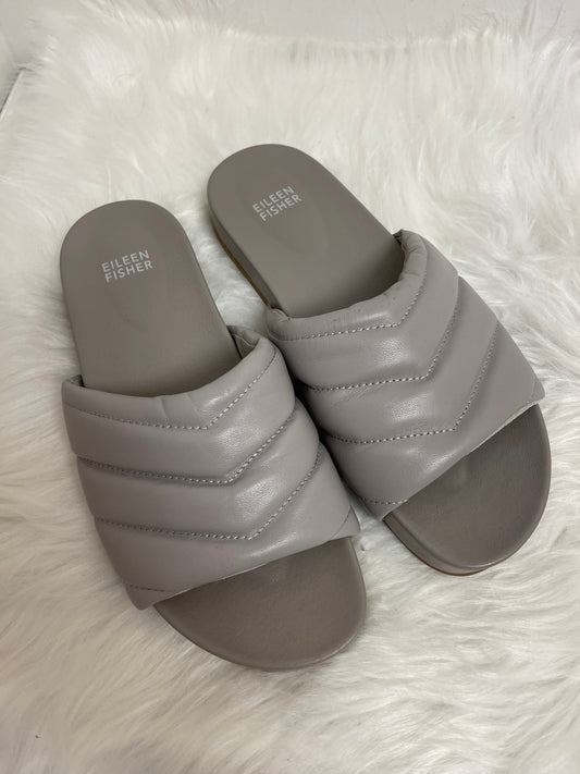 Grey Sandals Flats Eileen Fisher, Size 8