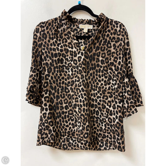 Top Short Sleeve By Michael By Michael Kors In Animal Print, Size: S