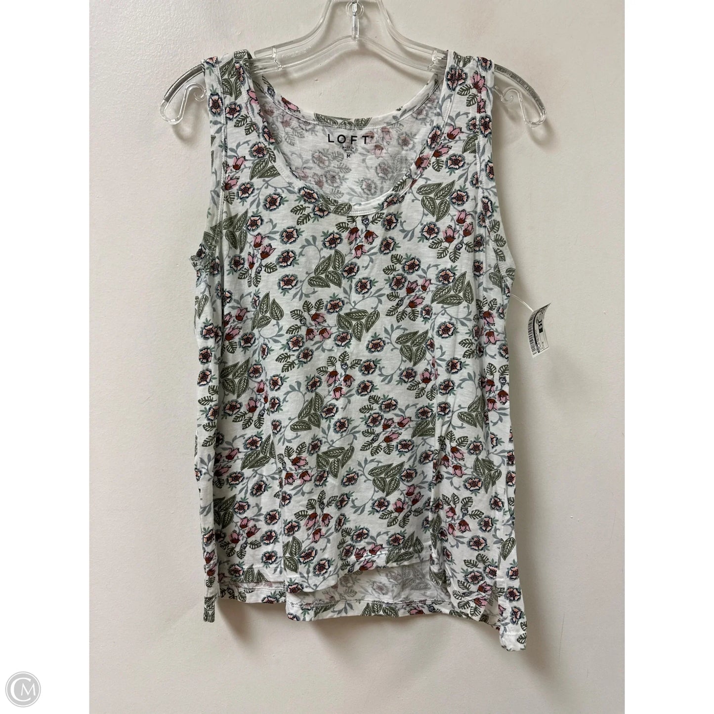 Top Sleeveless By Loft In Floral Print, Size: M