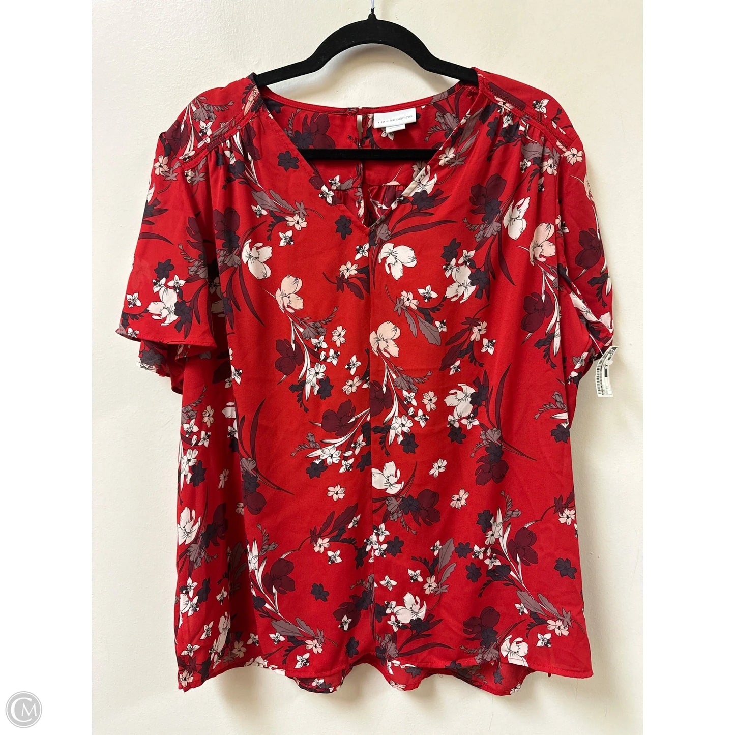 Top Short Sleeve By Liz Claiborne In Red, Size: Xl