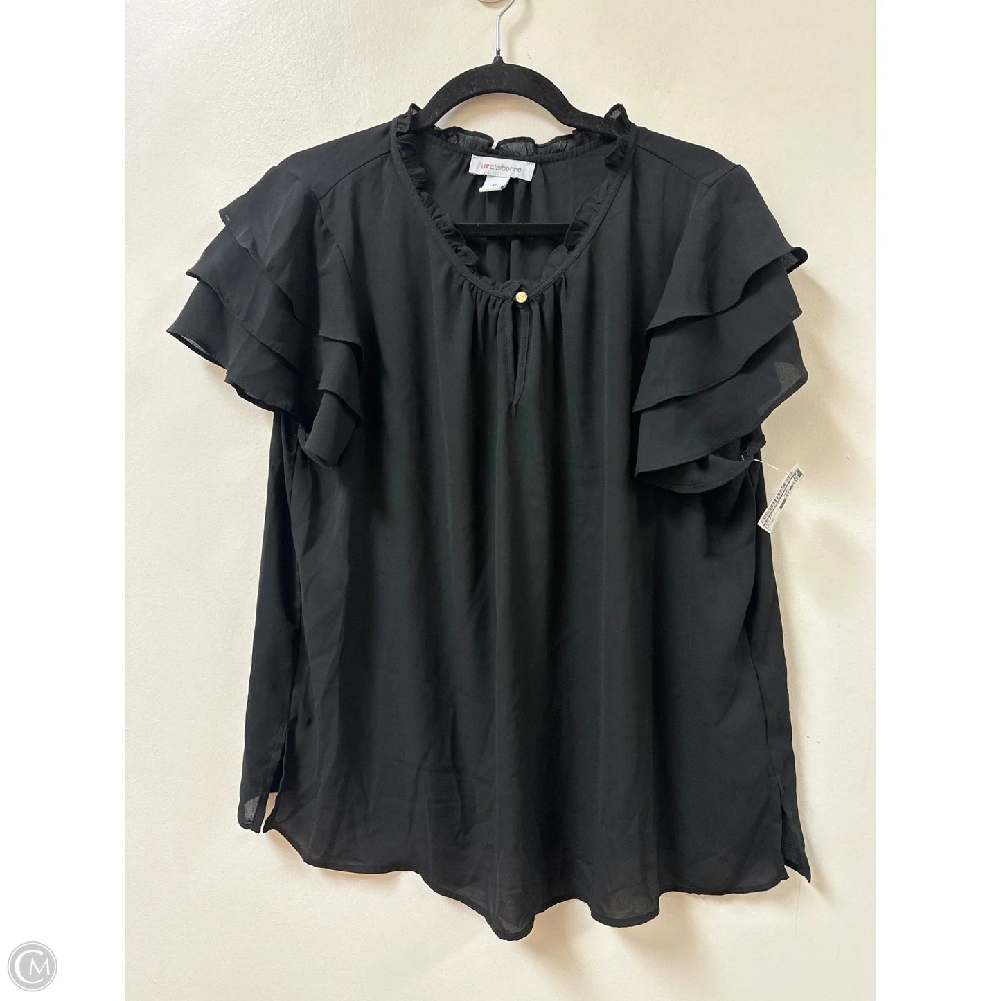 Top Short Sleeve By Liz Claiborne In Black, Size: Xl