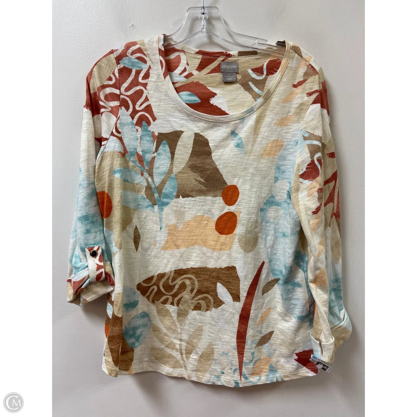 Top Long Sleeve By Chicos In Cream, Size: M