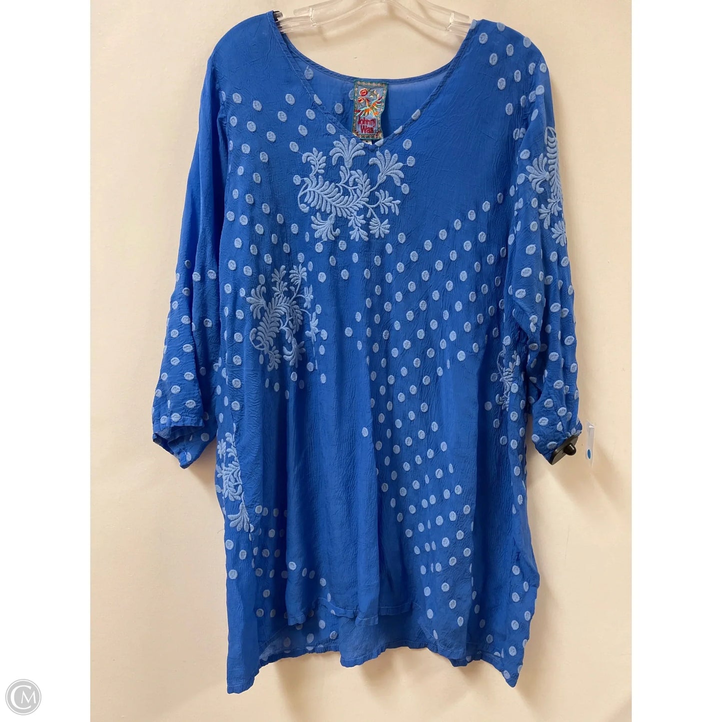 Dress Casual Midi By Johnny Was In Blue, Size: Xl