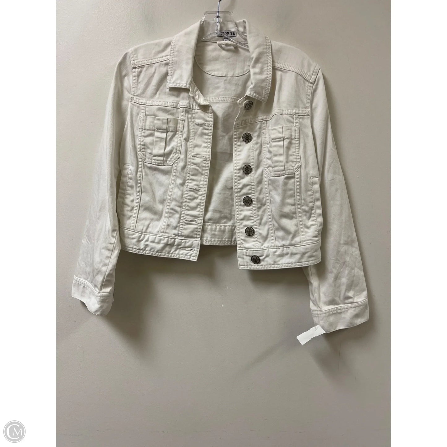 Jacket Denim By Express In White, Size: S