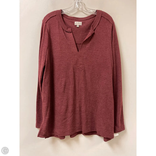 Top Long Sleeve By Wonderly In Red, Size: Xl
