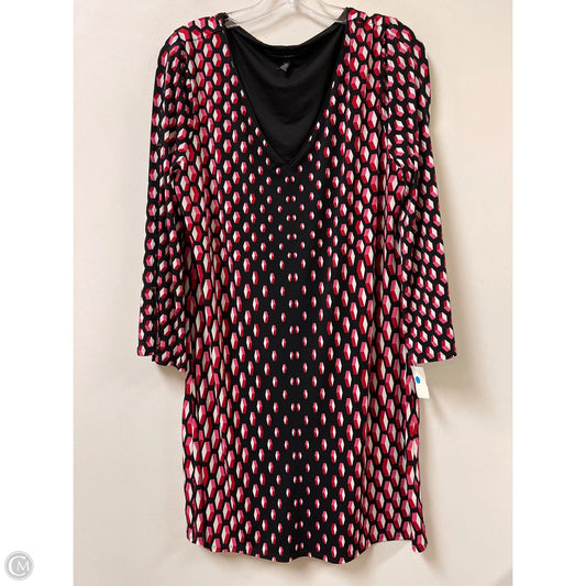 Dress Casual Midi By White House Black Market In Black & Pink, Size: Xl