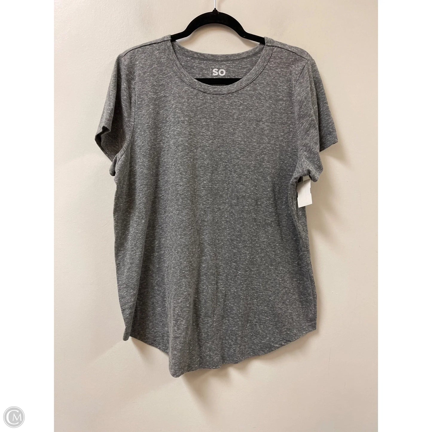 Top Short Sleeve By So In Grey, Size: 1x