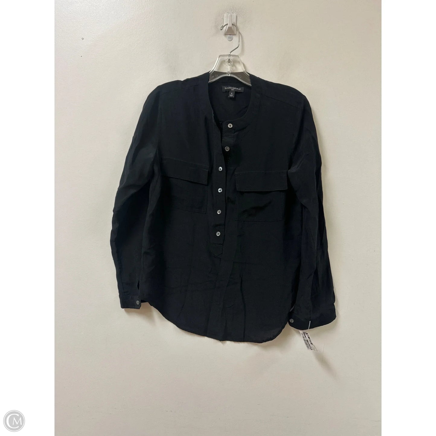 Blouse Long Sleeve By Banana Republic In Black, Size: S