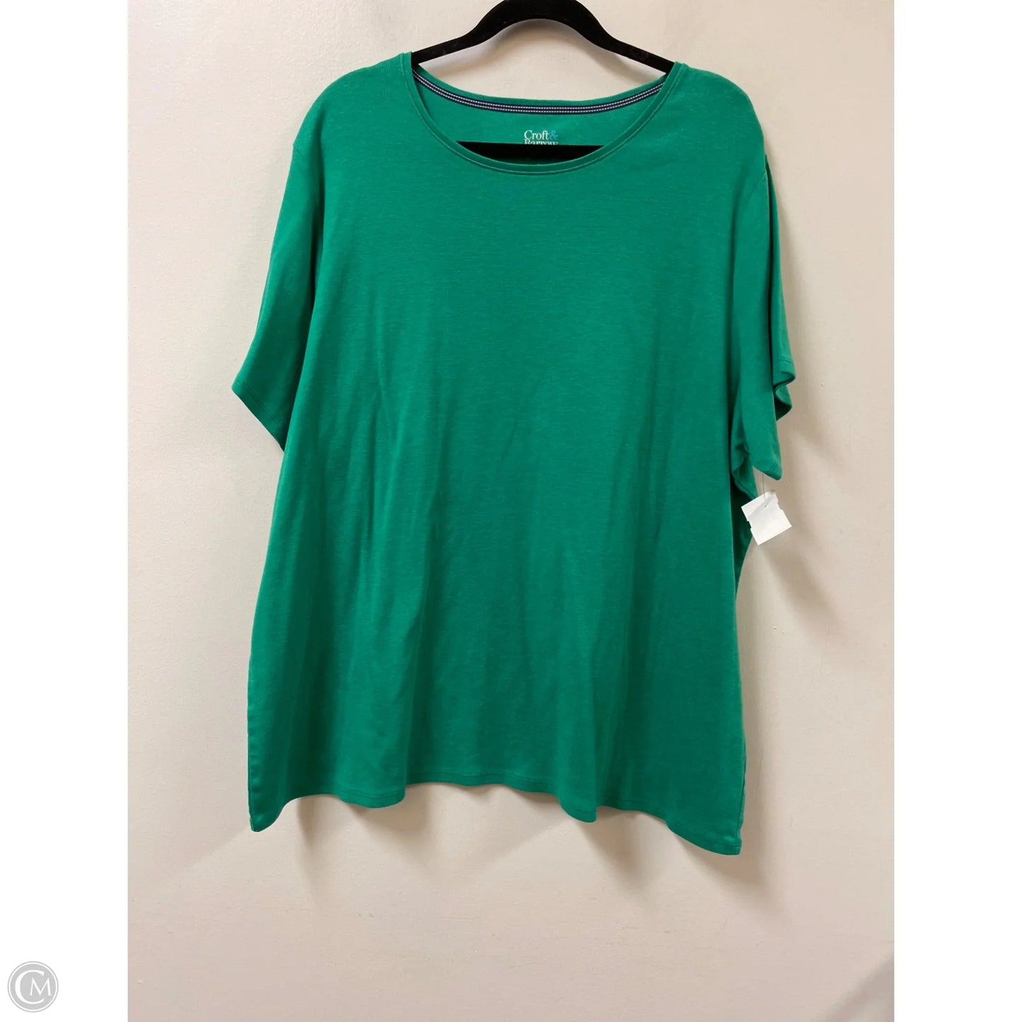 Top Short Sleeve By Croft And Barrow In Green, Size: 3x