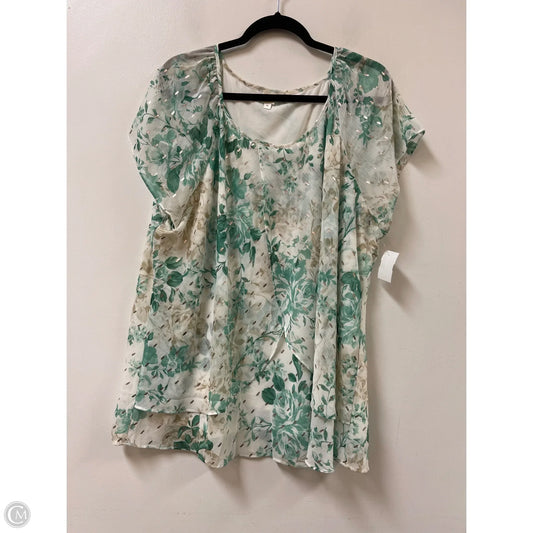 Top Short Sleeve By Clothes Mentor In Green, Size: 3x