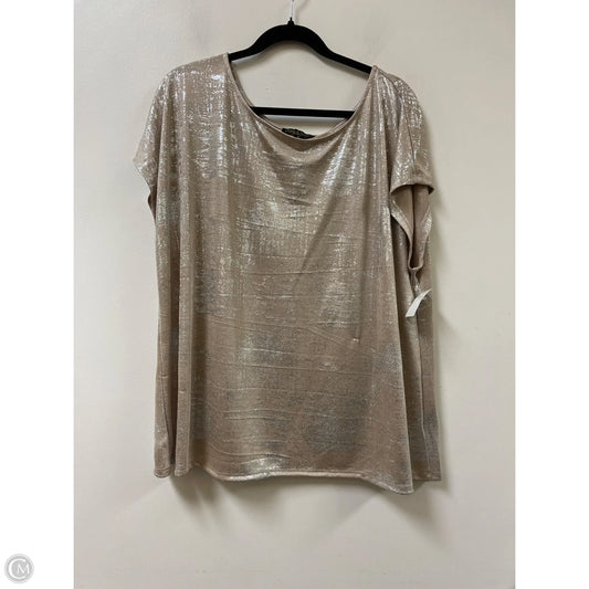 Top Short Sleeve By Clothes Mentor In Gold, Size: 3x