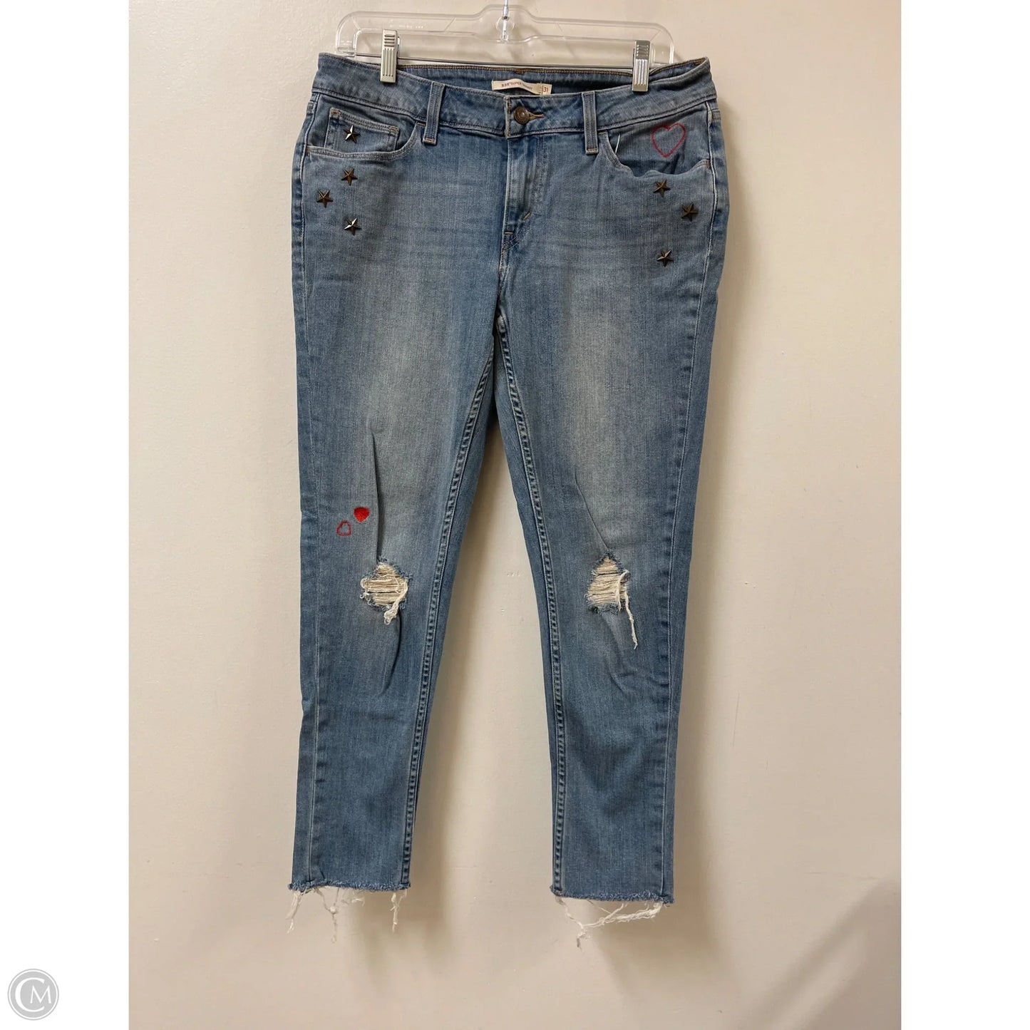 Jeans Skinny By Levis In Blue Denim, Size: 12