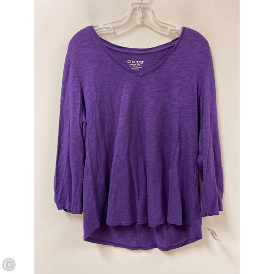 Top Long Sleeve By Chicos In Purple, Size: L