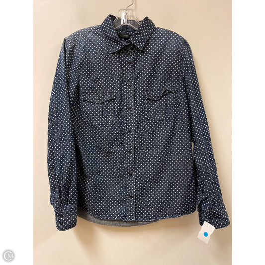 Blouse Long Sleeve By J. Crew In Blue Denim, Size: M