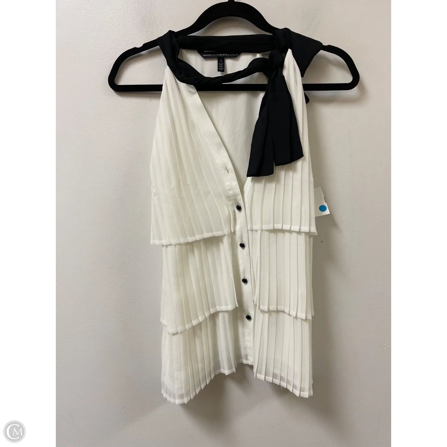 Blouse Sleeveless By White House Black Market In Black & White, Size: Xs