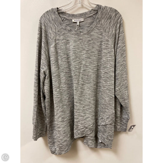 Top Long Sleeve By Workshop In Grey, Size: 2x