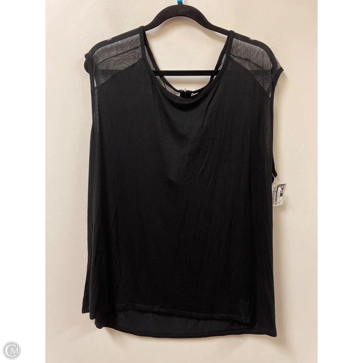 Top Sleeveless By Pinc In Black, Size: 2x