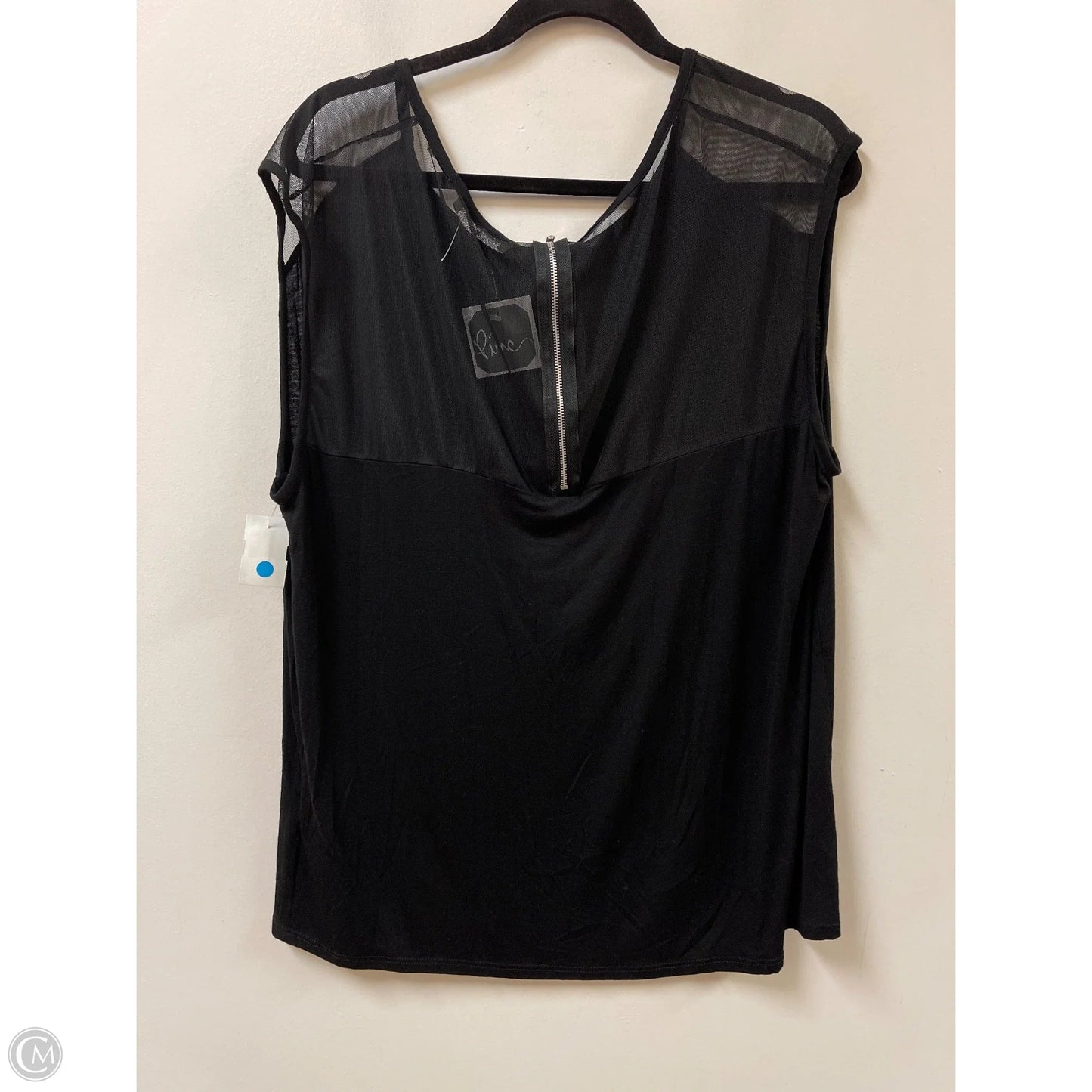 Top Sleeveless By Pinc In Black, Size: 2x