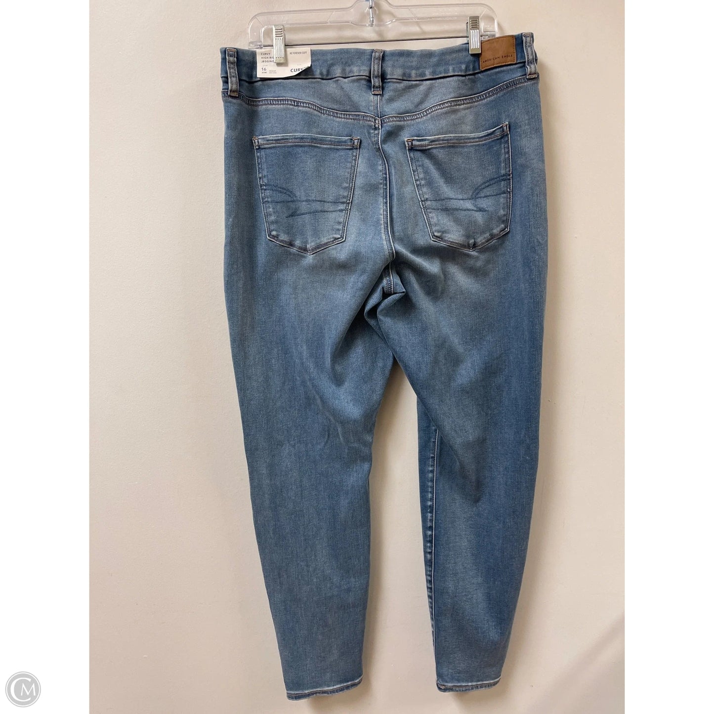 Jeans Skinny By American Eagle In Blue Denim, Size: 16