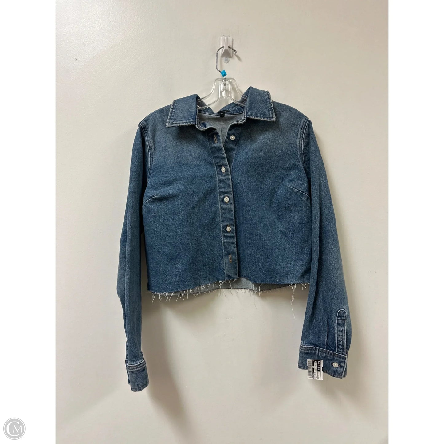 Blouse Long Sleeve By Express In Blue Denim, Size: S