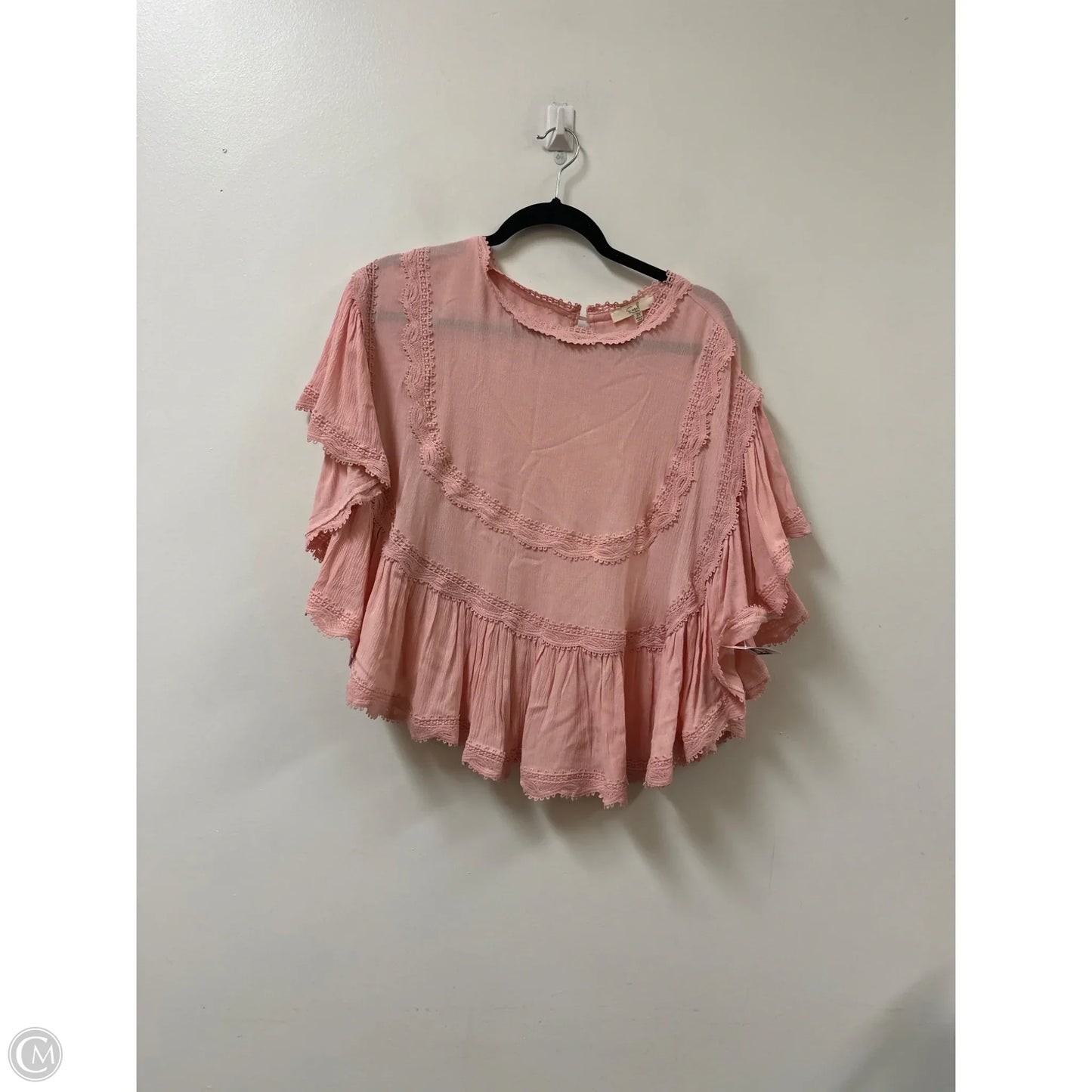 Top Short Sleeve By Easel In Pink, Size: 2x