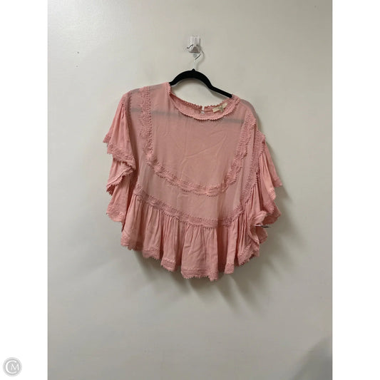 Top Short Sleeve By Easel In Pink, Size: 2x
