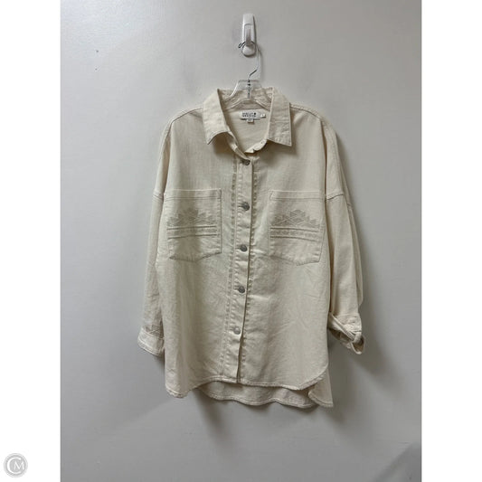 Blouse Long Sleeve By Molly Bracken In Cream, Size: L