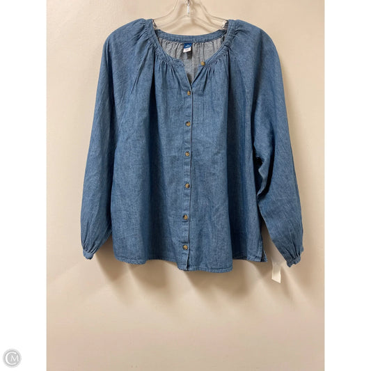 Top Long Sleeve By Old Navy In Blue Denim, Size: Mp