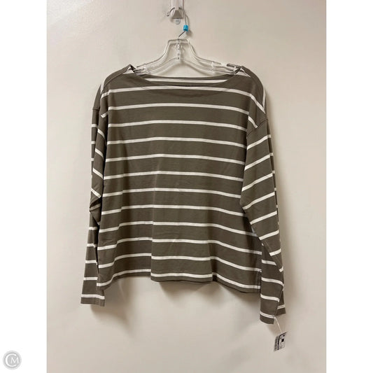 Top Long Sleeve By Old Navy In Brown & Cream, Size: M