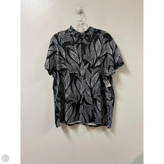 Athletic Top Short Sleeve By Chicos In Black & White, Size: Xl
