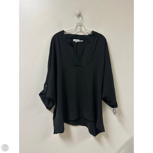 Top Short Sleeve By Calvin Klein In Black, Size: 2x