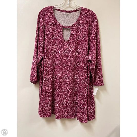 Top Long Sleeve By Jessica London In Purple, Size: 3x