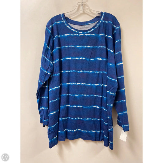 Top Long Sleeve By Woman Within In Blue, Size: 3x