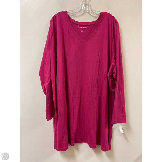 Top Long Sleeve By Woman Within In Pink, Size: 3x