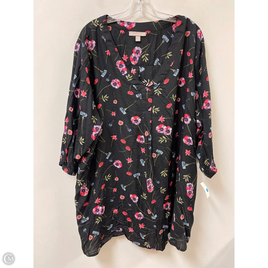 Top Long Sleeve By Woman Within In Floral Print, Size: 3x
