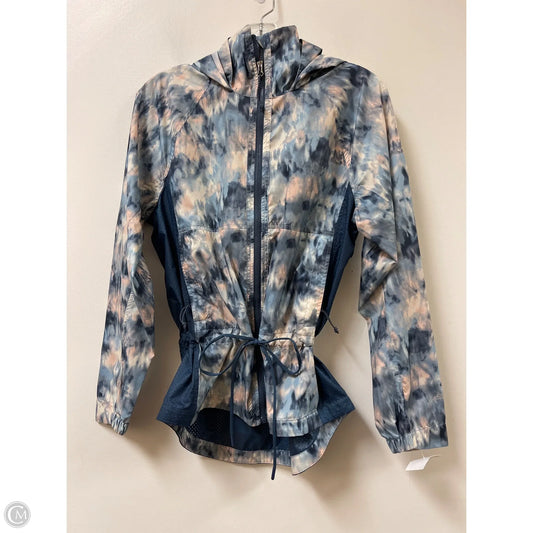 Athletic Jacket By Eddie Bauer In Blue & Cream, Size: Xs