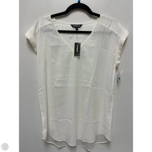 Top Short Sleeve By Express In Cream, Size: M