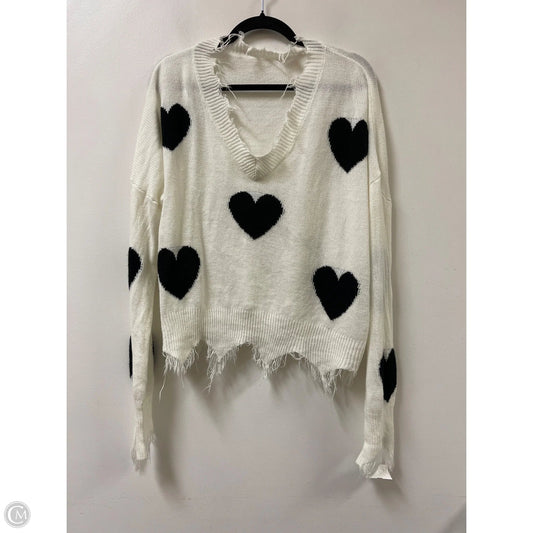 Sweater By Clothes Mentor In Black & White, Size: M