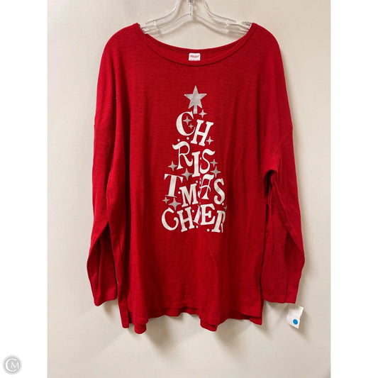 Top Long Sleeve By Clothes Mentor In Red, Size: 2x